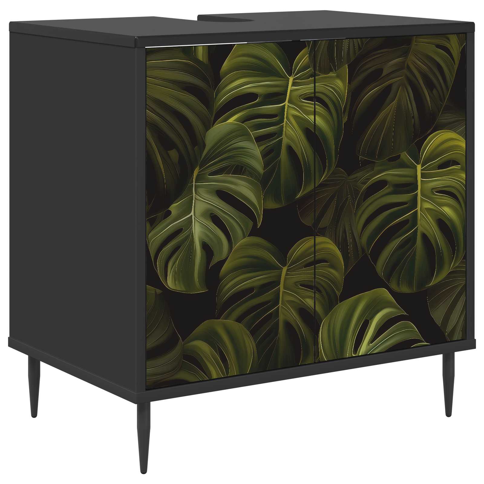 Maison Exclusive - Badezimmerschrank Elburg Schwarz Eichen-optik
