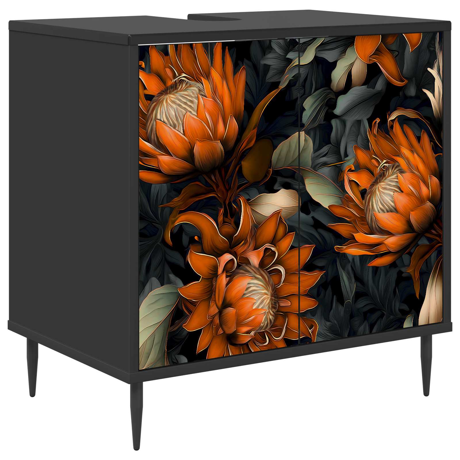 Maison Exclusive - Badezimmerschrank Lochem Schwarz Eichen-optik