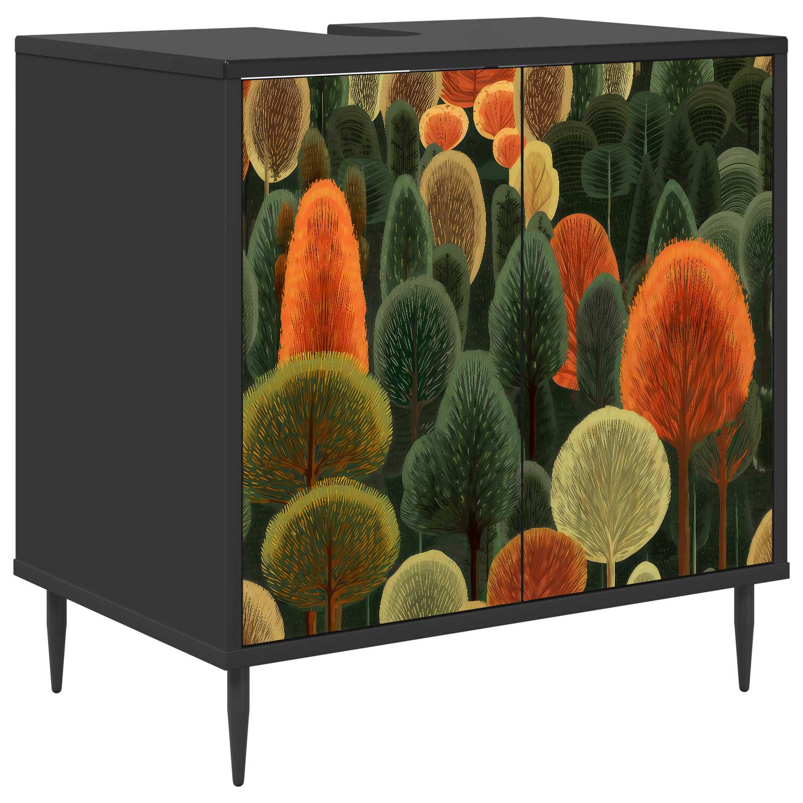 Maison Exclusive - Badezimmerschrank Zaandam Schwarz Eichen-optik