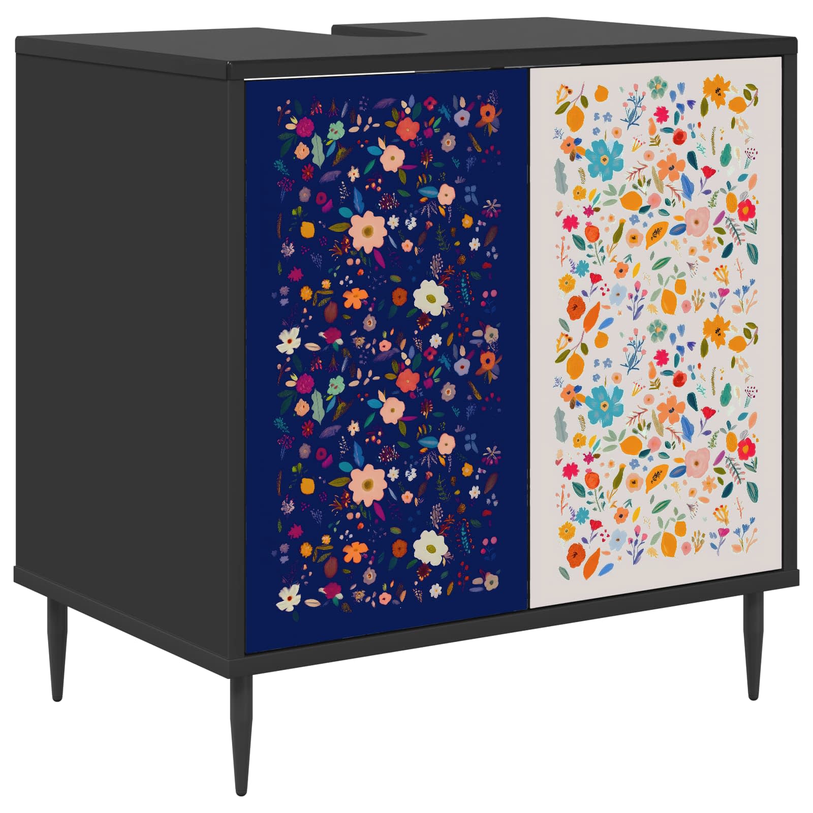 Maison Exclusive - Badezimmerschrank Mainz Schwarz Eichen-optik 6