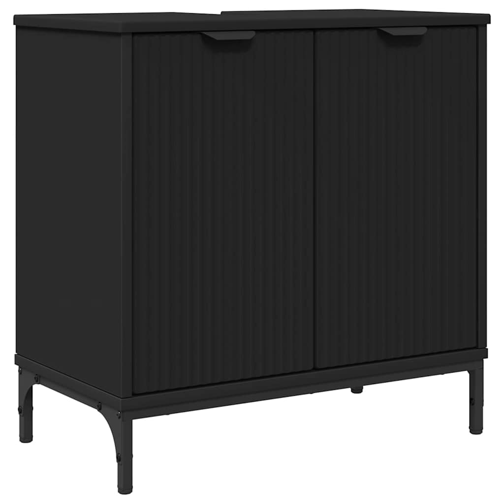 Maison Exclusive - Waschbeckenschrank Schwarz 60,5 X 33,5 X 61 Cm