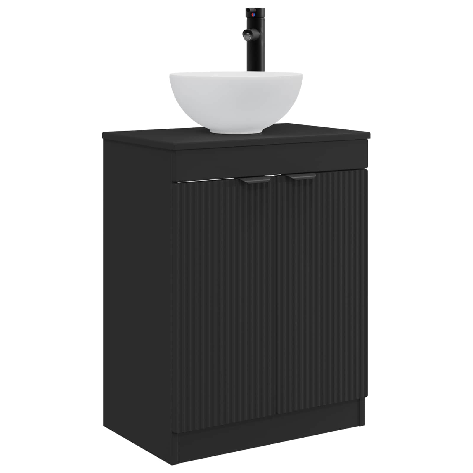 Maison Exclusive - Badezimmerschrank Mit Waschbecken Schwarz 54 X
