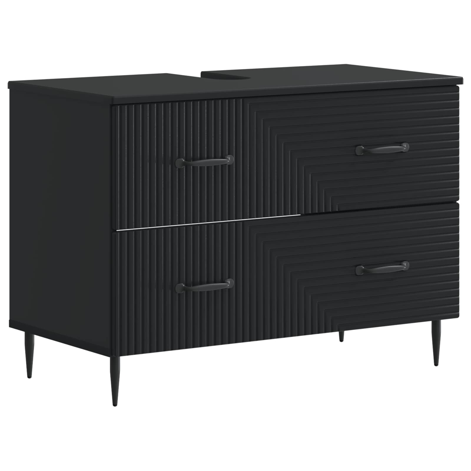 Maison Exclusive - Waschbeckenschrank Haarlem Schwarz 82 X 41 X 5