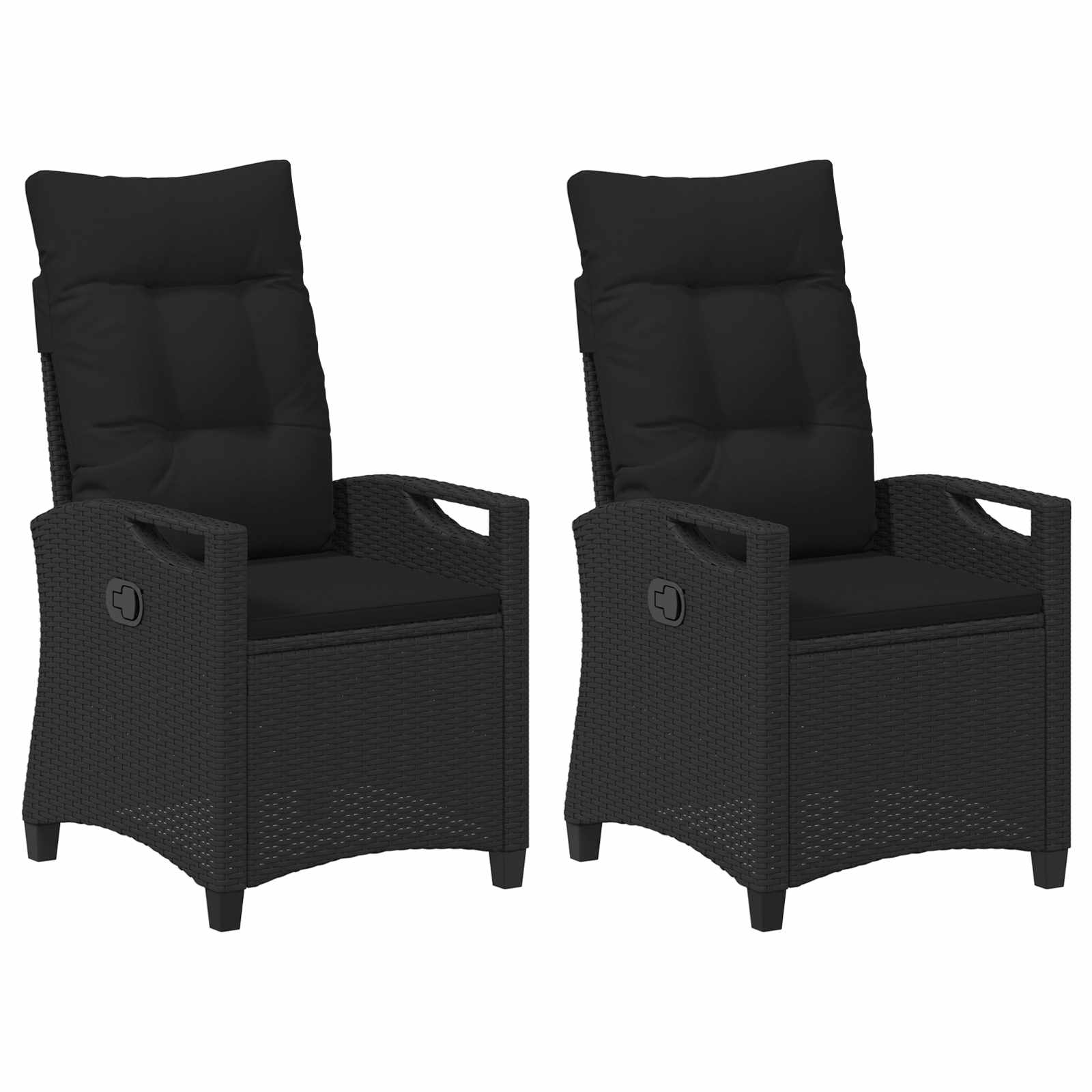 Maison Exclusive - Gartenstuhl 2 Stk. Schwarz Stahl Und Polyester