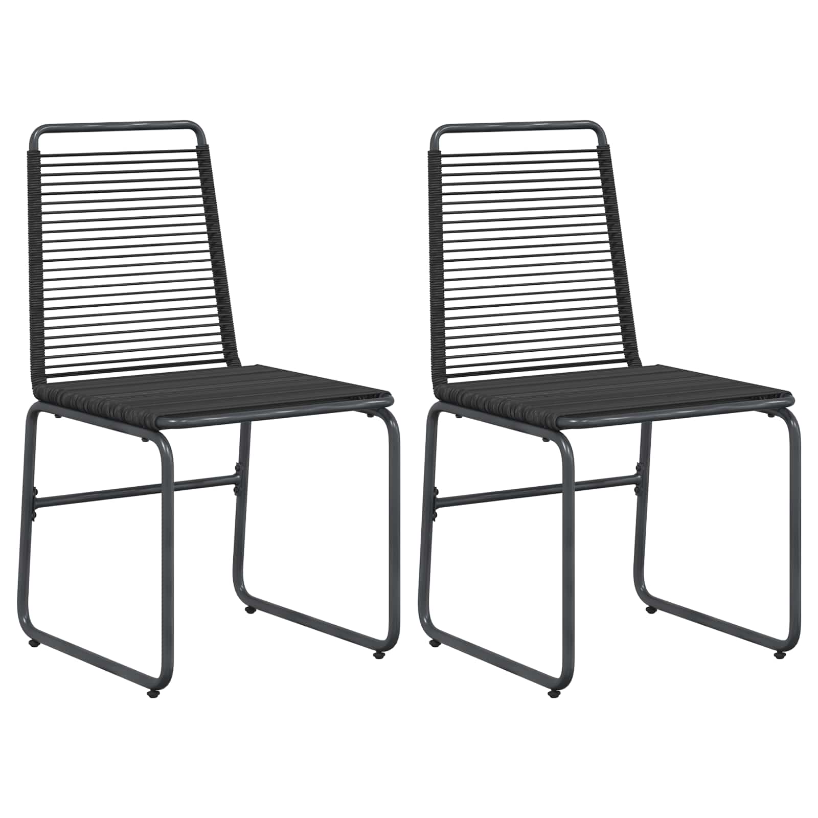 Maison Exclusive - Gartenstühle 2 Stk. Schwarz Rattan