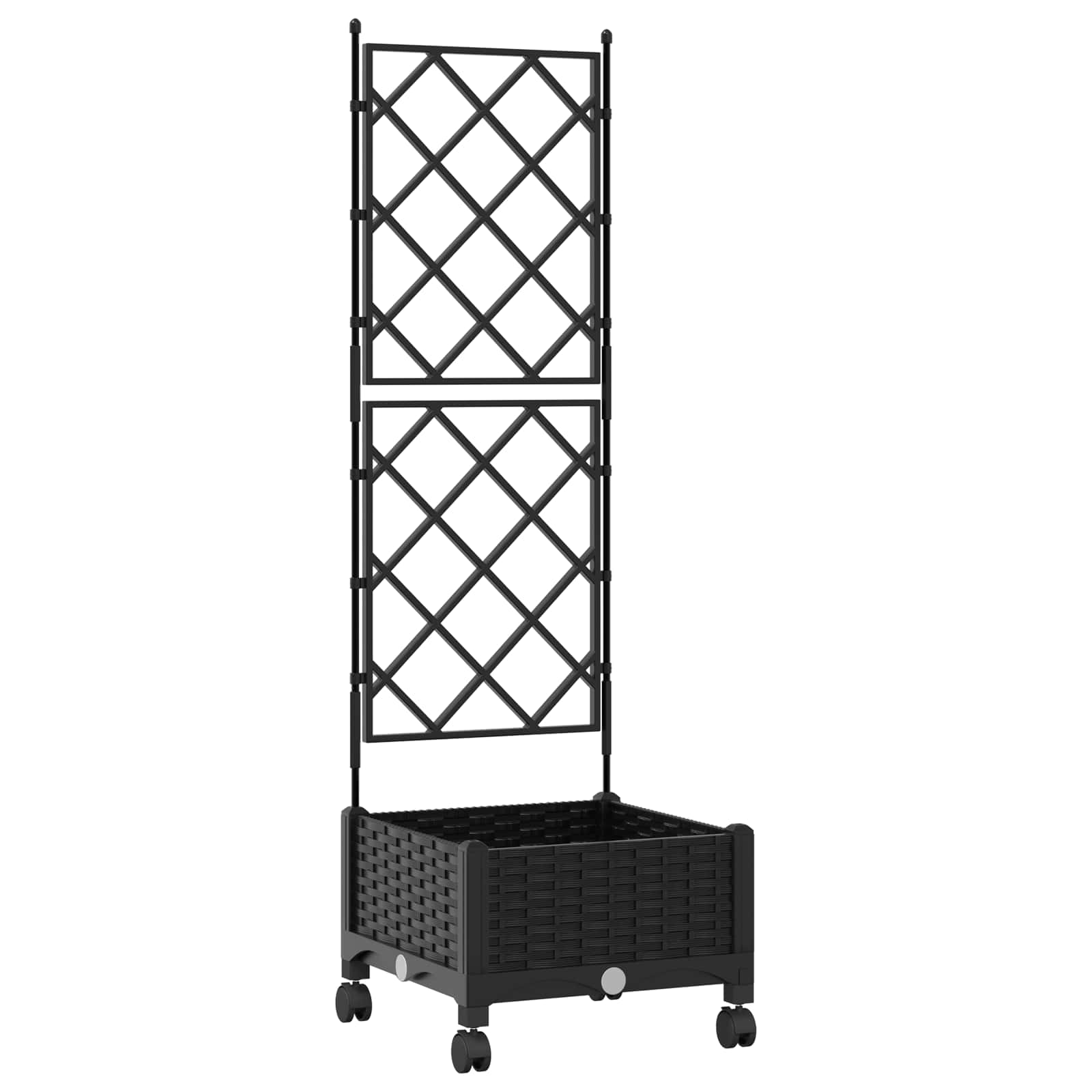 Maison Exclusive - Pflanzkübel Mit Spalier Und Rädern Schwarz 40