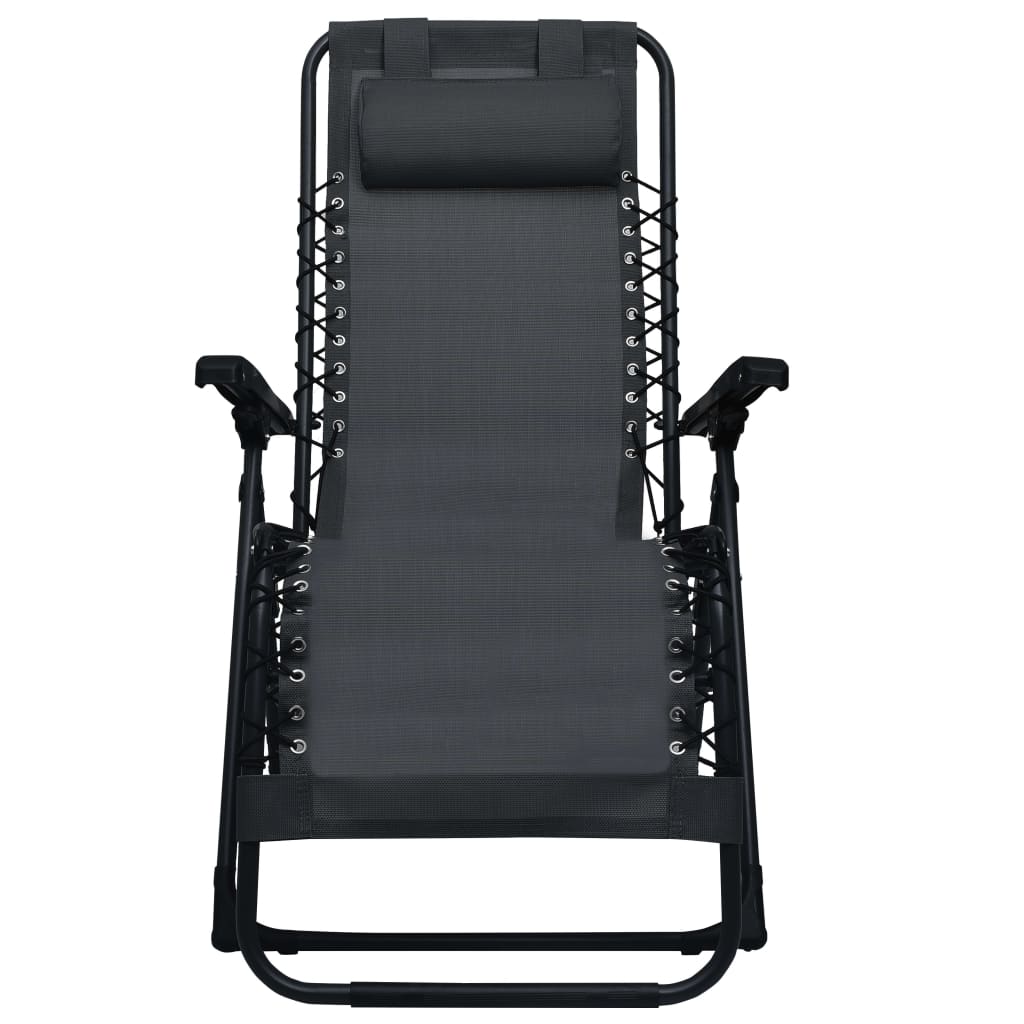 Maison Exclusive - Liegestuhl Klappbar Schwarz Textilene