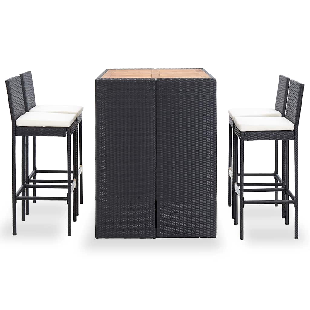 Maison Exclusive - 5-tlg. Garten-bar-set Poly Rattan Und Akazienh
