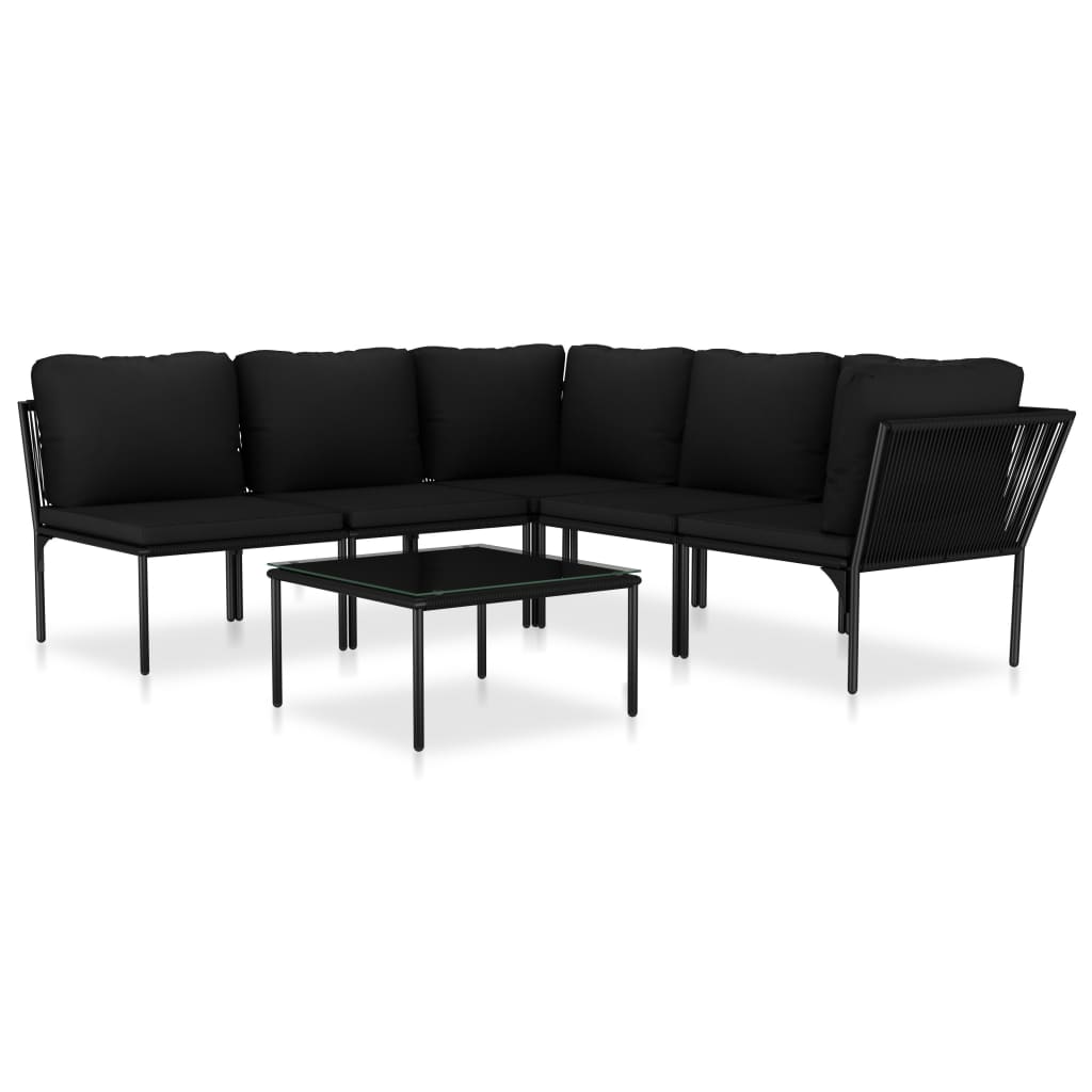 Maison Exclusive - 6-tlg. Garten-lounge-set Mit Auflagen Schwarz