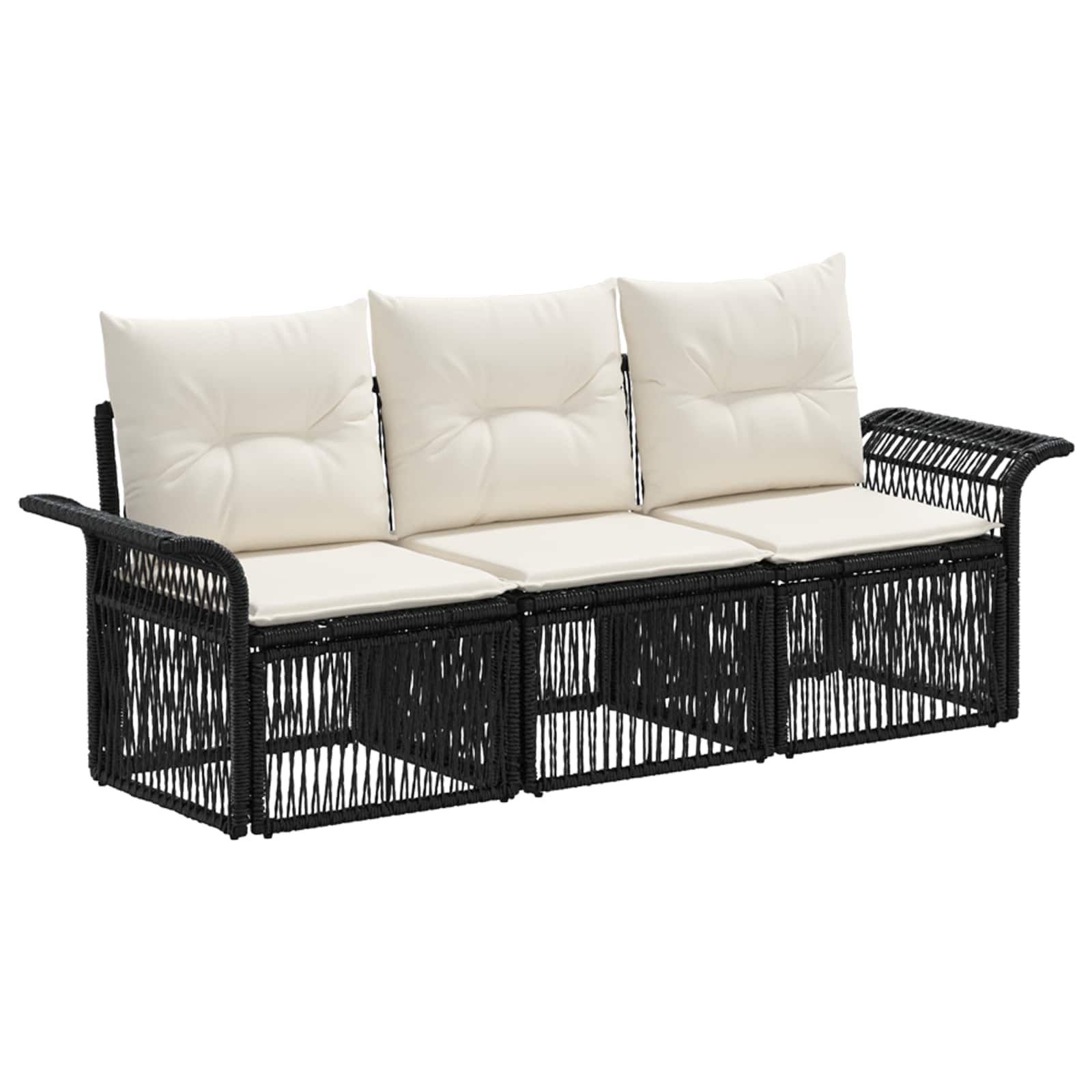 Maison Exclusive - Gartensofa-set 3 Stk. Schwarz Poly-rattan