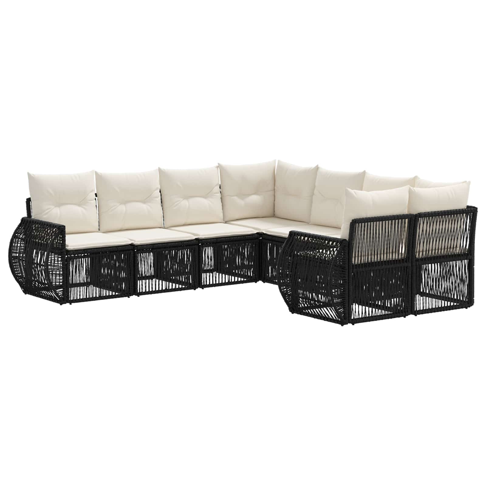 Maison Exclusive - Gartensofa-set 8 Stk. 8-sitzanzahl Schwarz Pol