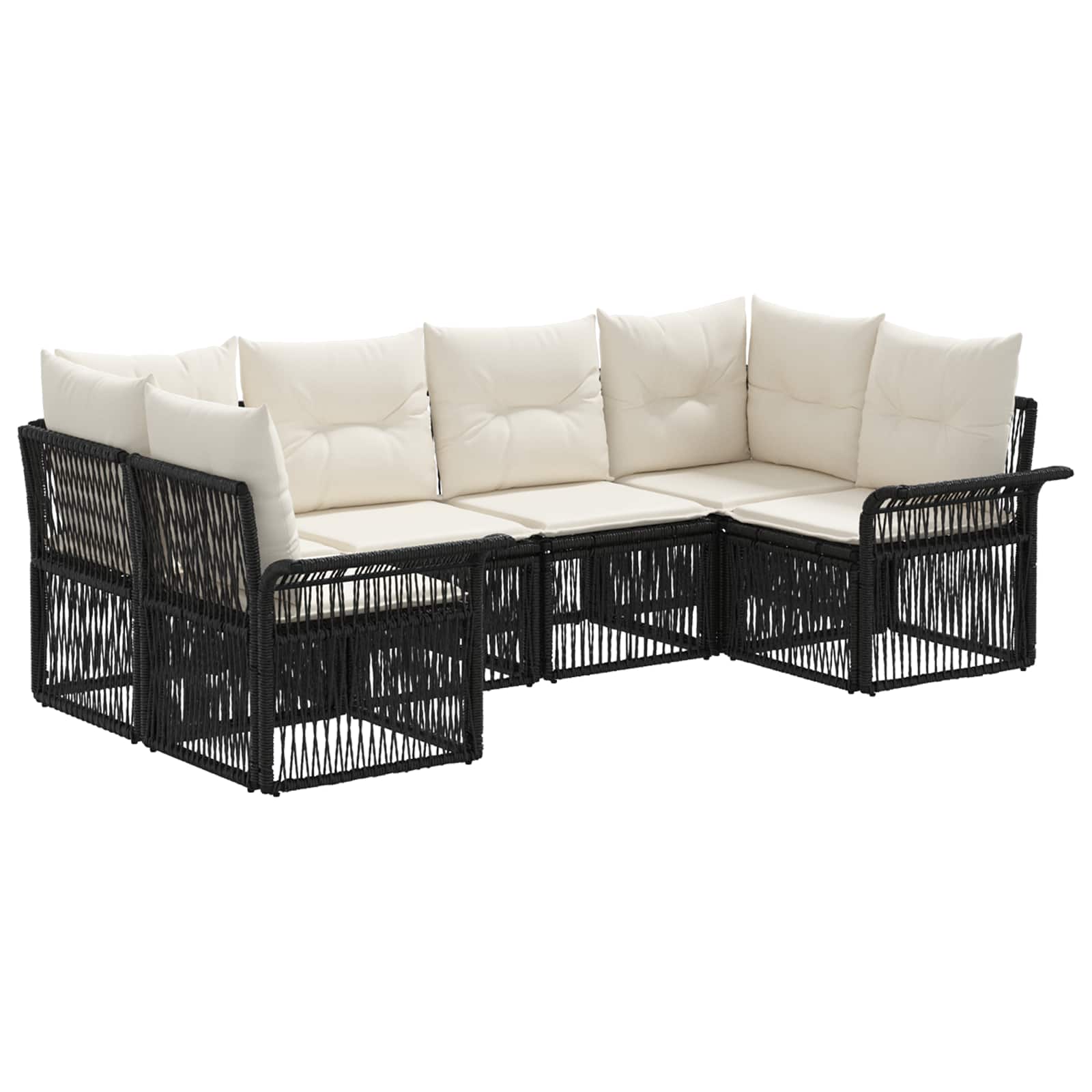 Maison Exclusive - Gartensofa-set 6 Stk. 6-sitzanzahl Schwarz Pol