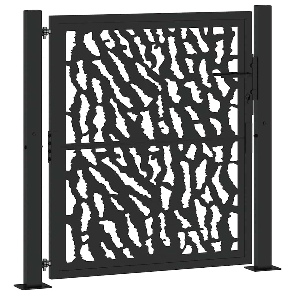 Maison Exclusive - Gartentor Schwarz 100x100 Cm Stahl Trace Desig