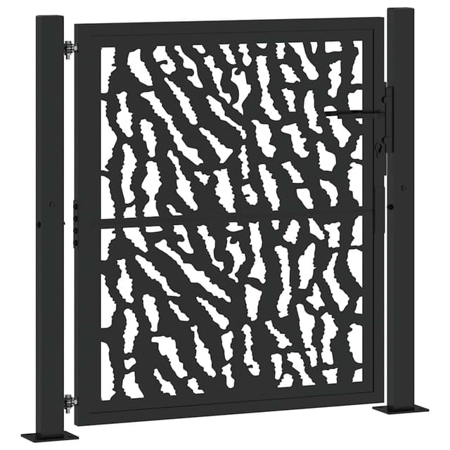 Maison Exclusive - Gartentor Schwarz 100x100 Cm Stahl Trace Desig