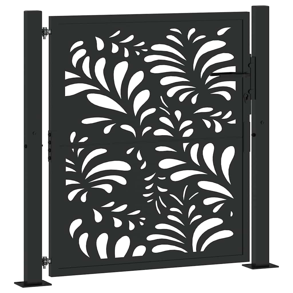 Maison Exclusive - Gartentor Schwarz 100x100 Cm Stahl Wellen-desi