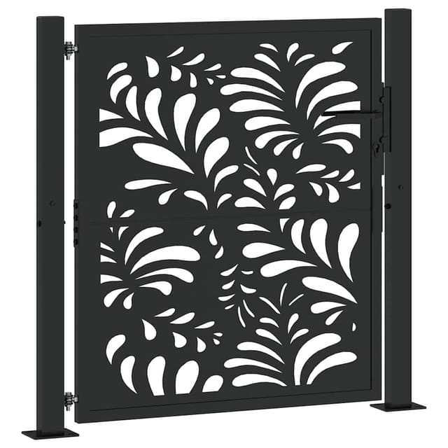 Maison Exclusive - Gartentor Schwarz 100x100 Cm Stahl Wellen-desi