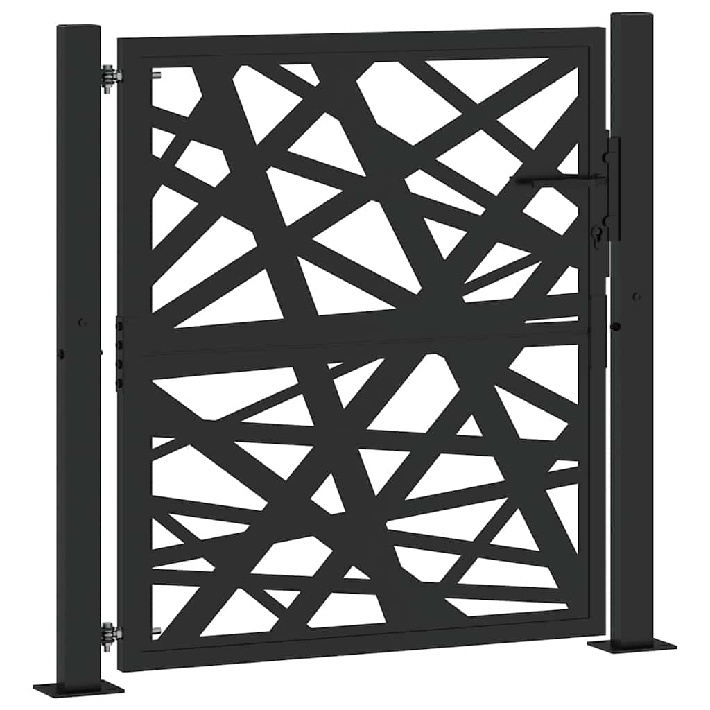 Maison Exclusive - Gartentor Schwarz 100x100 Cm Stahl Lichtdesign