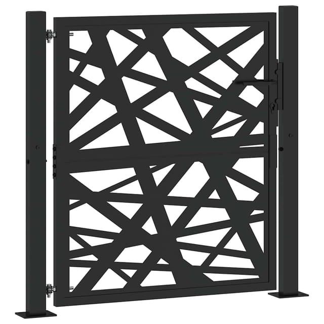 Maison Exclusive - Gartentor Schwarz 100x100 Cm Stahl Lichtdesign