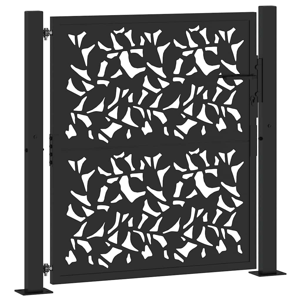 Maison Exclusive - Gartentor Schwarz 100x100 Cm Stahlblatt-design