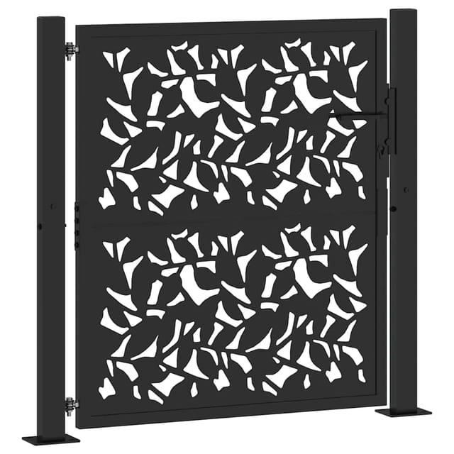 Maison Exclusive - Gartentor Schwarz 100x100 Cm Stahlblatt-design