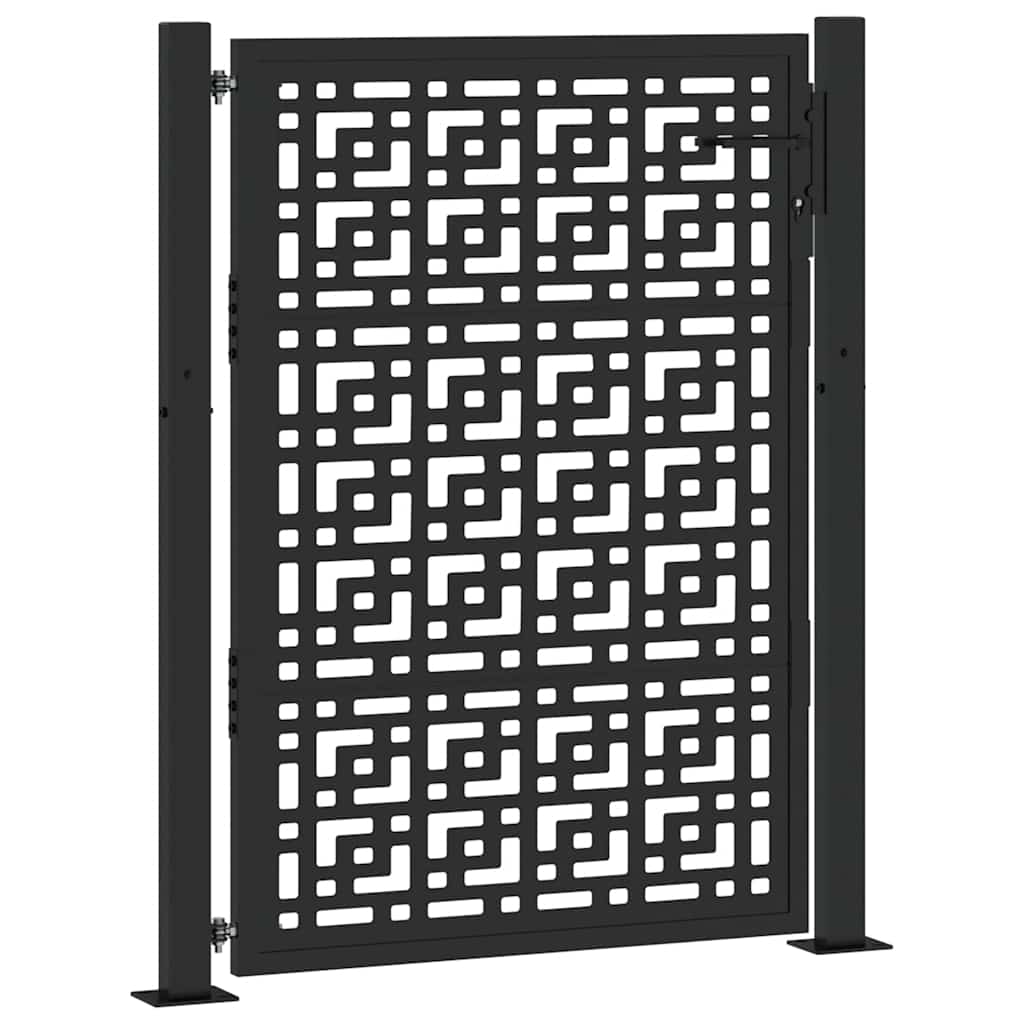Maison Exclusive - Gartentor Schwarz 100x125 Cm Stahl Kreuz-desig