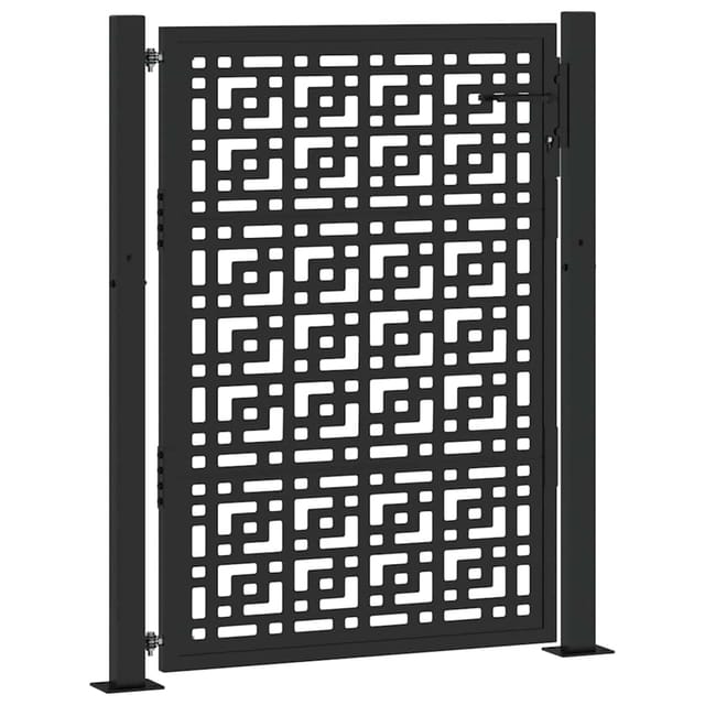 Maison Exclusive - Gartentor Schwarz 100x125 Cm Stahl Kreuz-desig