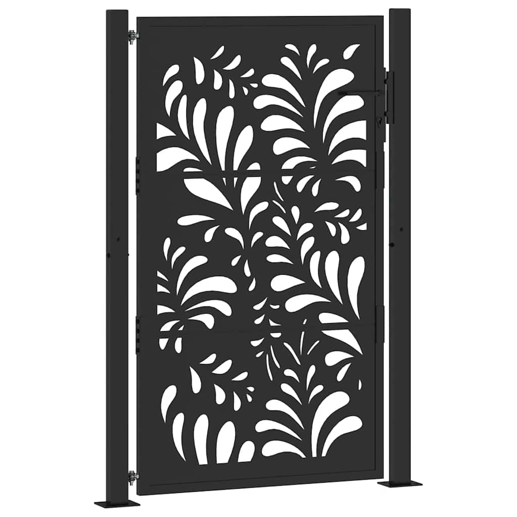 Maison Exclusive - Gartentor Schwarz 100x150 Cm Stahl Wellendesig