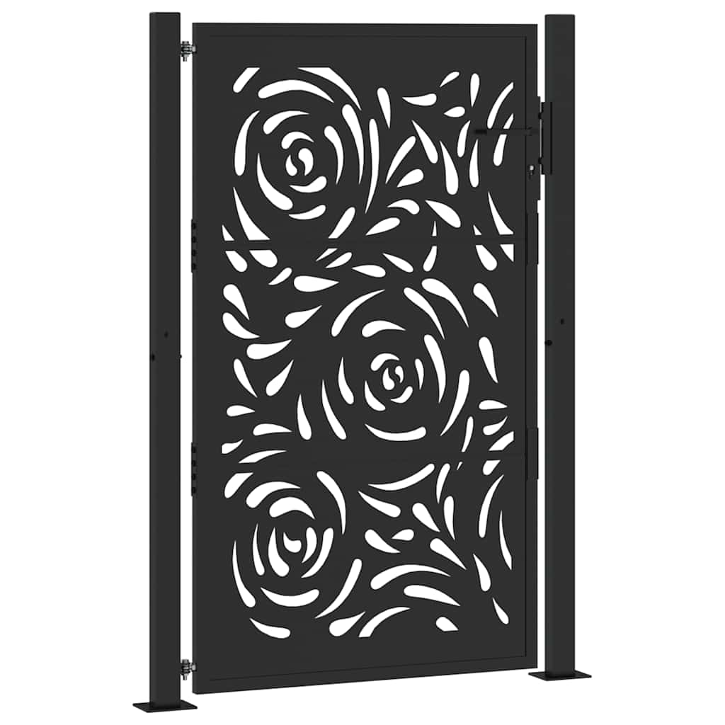 Maison Exclusive - Gartentor Schwarz 100x150 Cm Stahl Flammendesi
