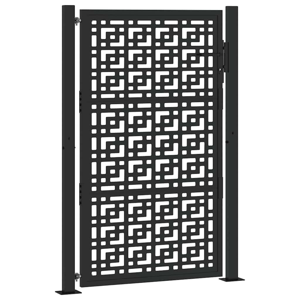 Maison Exclusive - Gartentor Schwarz 100x150 Cm Stahl Kreuz-desig