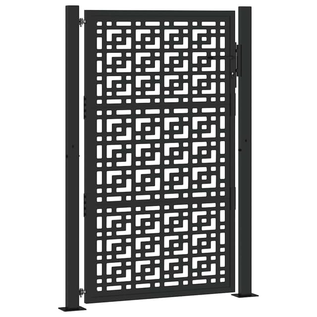 Maison Exclusive - Gartentor Schwarz 100x150 Cm Stahl Kreuz-desig