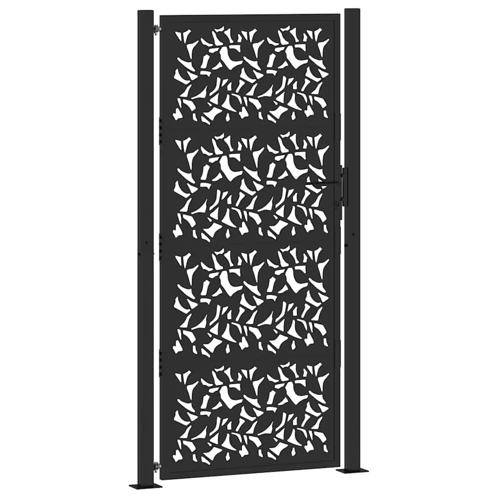 Maison Exclusive - Gartentor Schwarz 100x200 Cm Stahlblatt-design