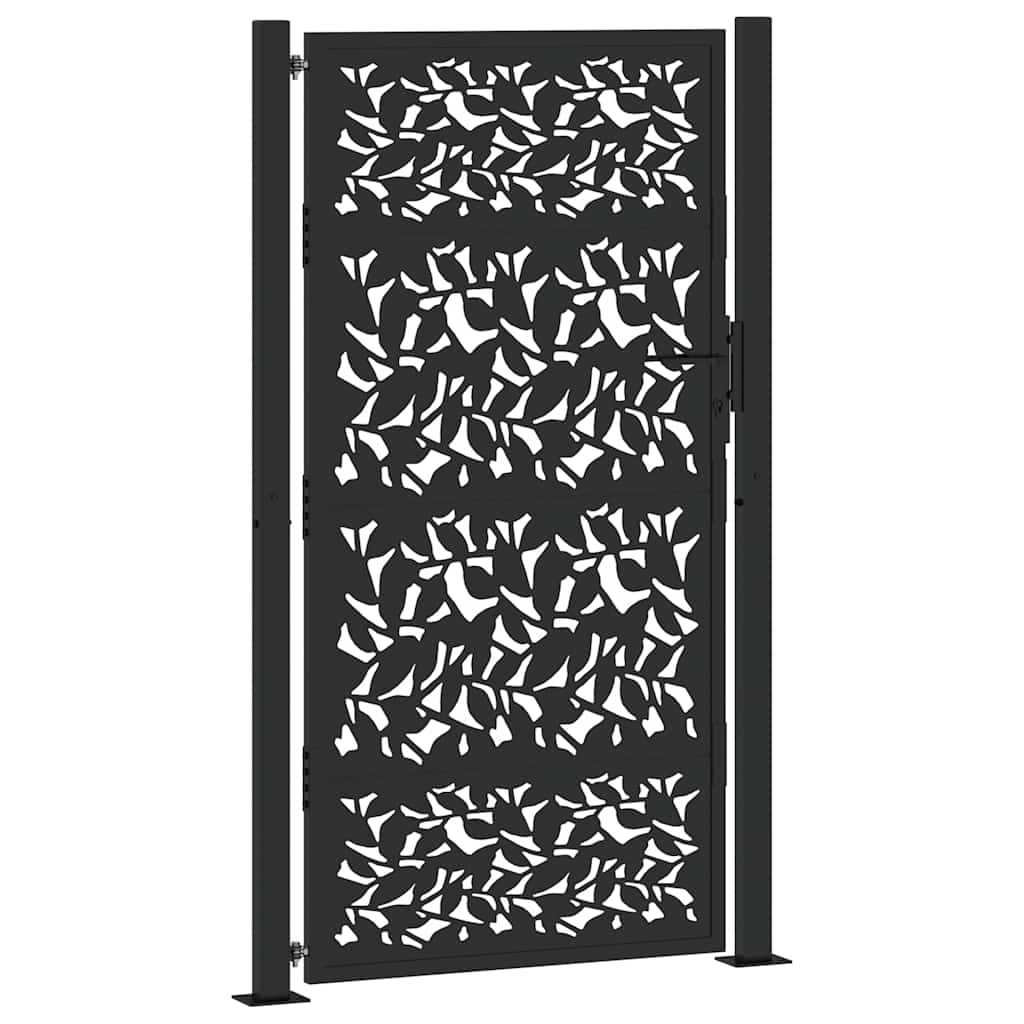 Maison Exclusive - Gartentor Schwarz 100x175 Cm Stahlblatt-design