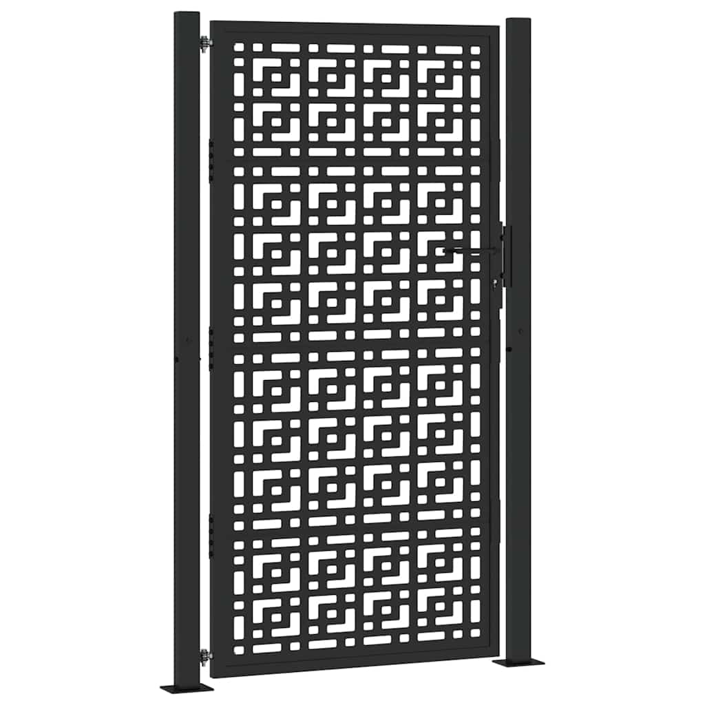 Maison Exclusive - Gartentor Schwarz 100x175 Cm Stahl Kreuz-desig
