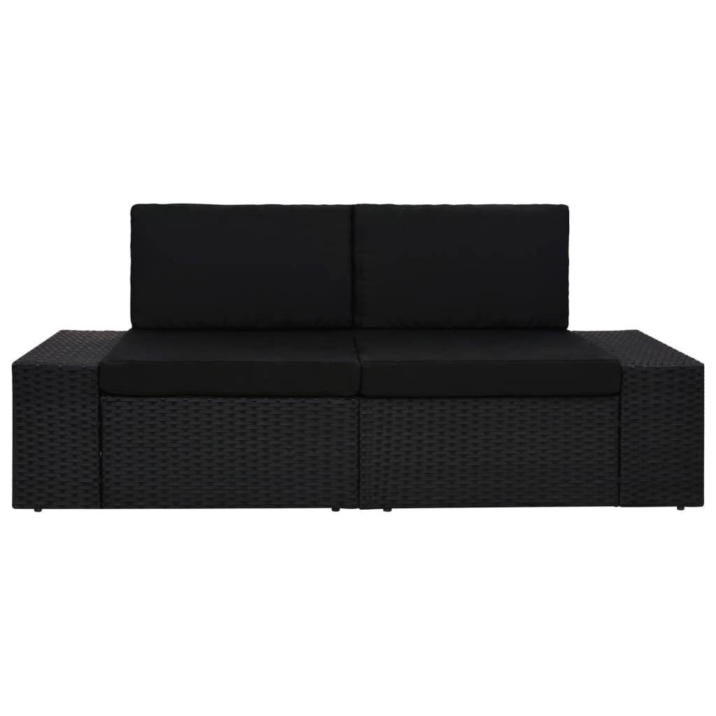 Maison Exclusive - Modulares 2-sitzer-sofa Poly Rattan Schwarz