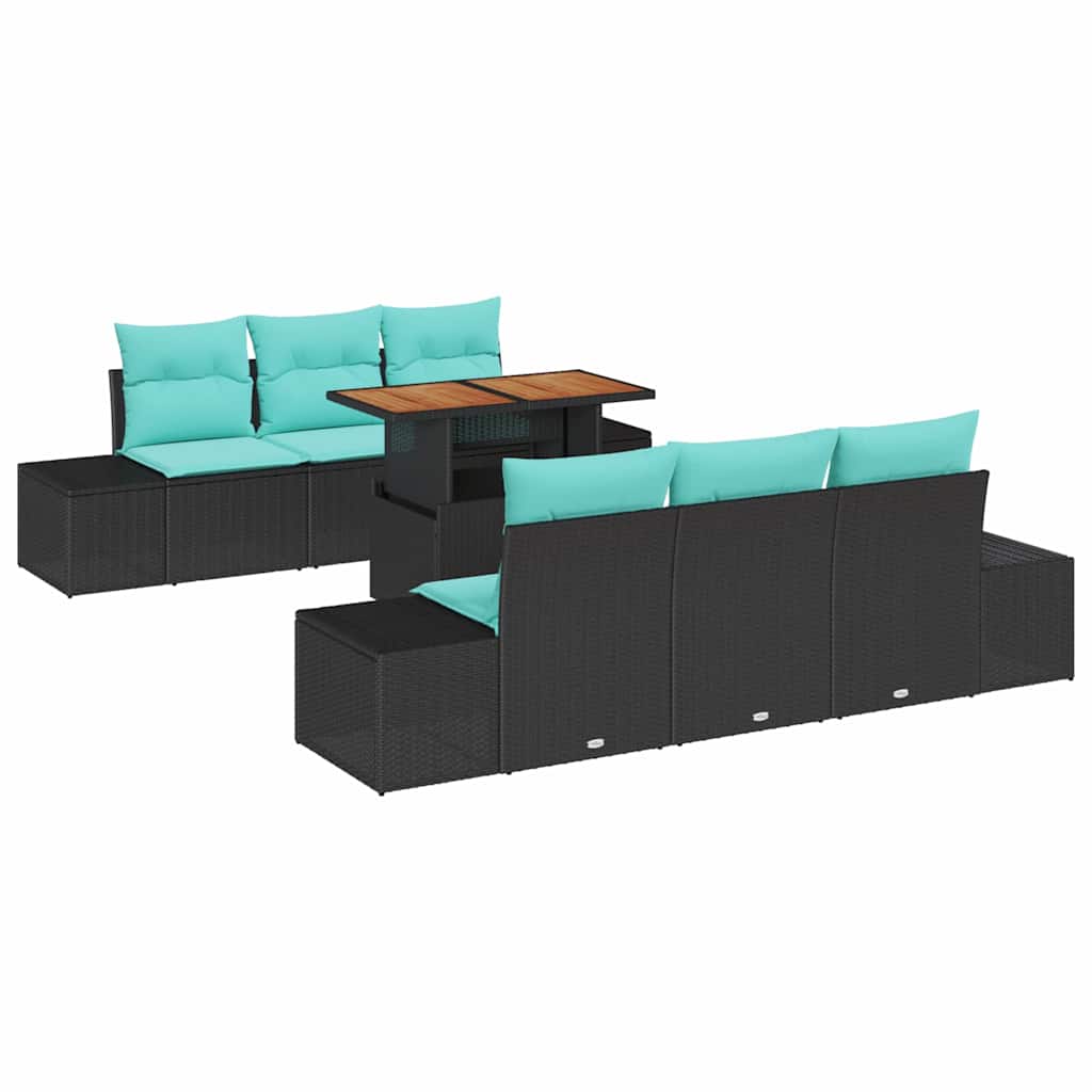 Maison Exclusive - Garten Essgruppe 7 Stk. 6-sitzanzahl Schwarz U