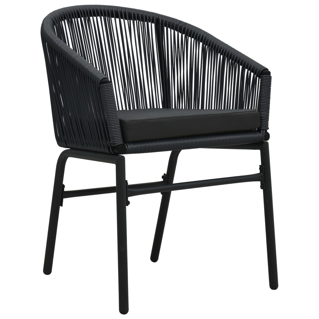 Maison Exclusive - Gartenstühle 2 Stk. Schwarz Pe-rattan
