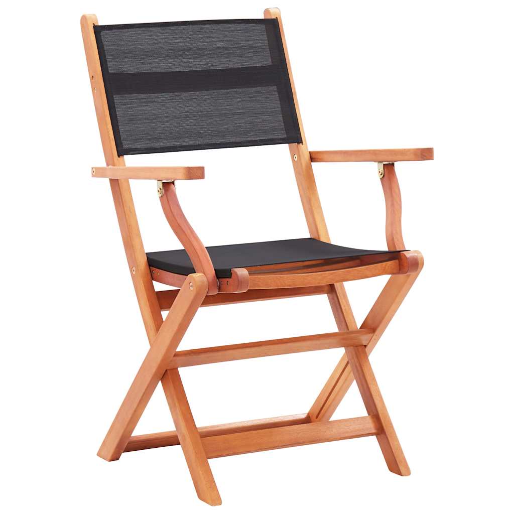 Maison Exclusive - Klappstühle, 4 Stück, Schwarz, Massives Eukaly