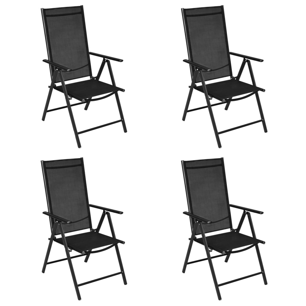Maison Exclusive - Klappstühle, 4 Stück, Aluminium Und Textilene,