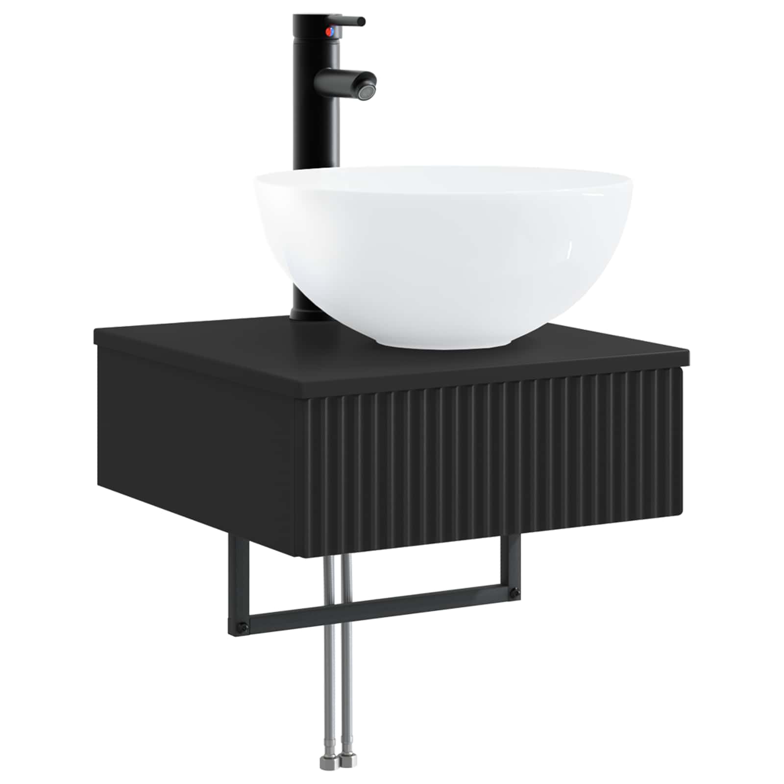 Maison Exclusive - Wandmontiertes Waschbecken Schwarz 40 X 41 X 4