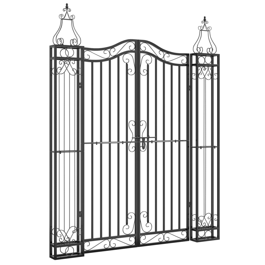 Maison Exclusive - Gartentor Schwarz 121x8x150 Cm Schmiedeeisen