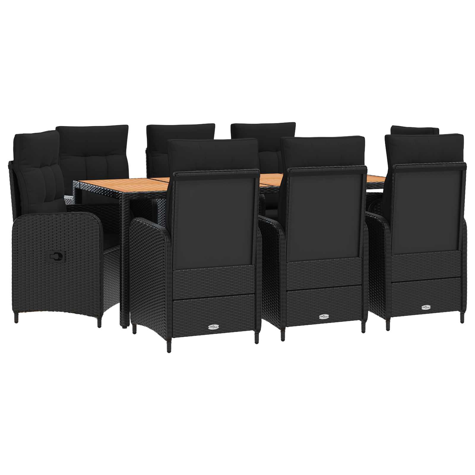 Maison Exclusive - Outdoortisch-set 9 Stk. Schwarz