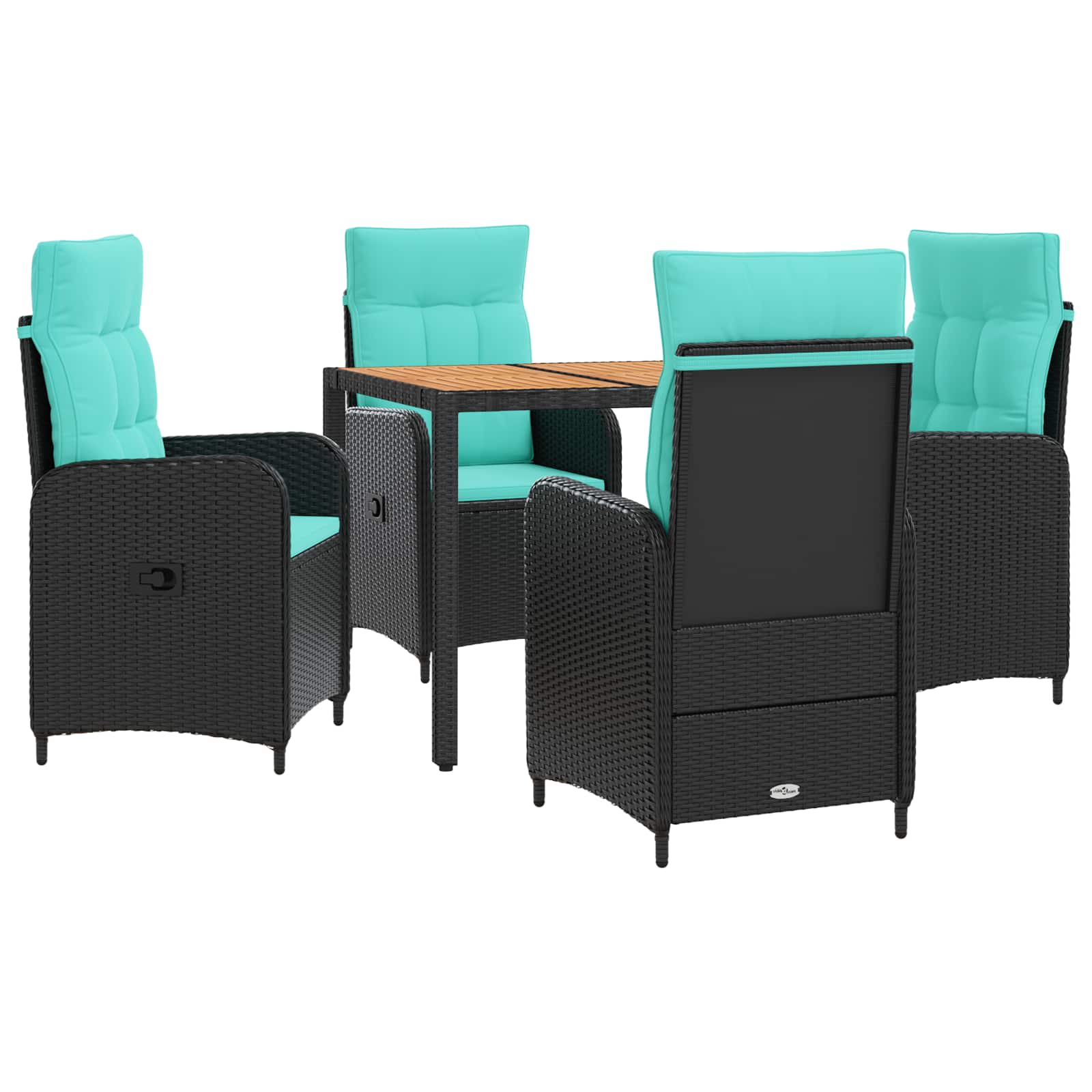 Maison Exclusive - Outdoortisch-set 5 Stk. Pe Rattan Und Pulverbe
