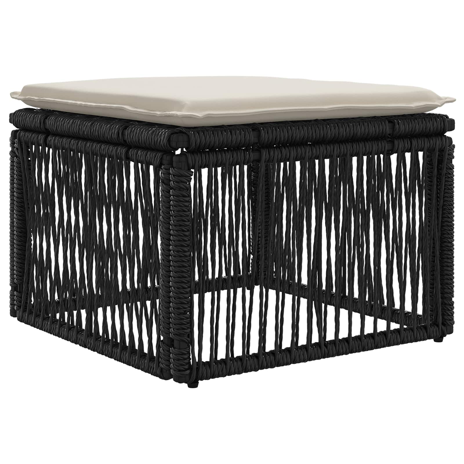 Maison Exclusive - Fußhocker Schwarz Poly-rattan