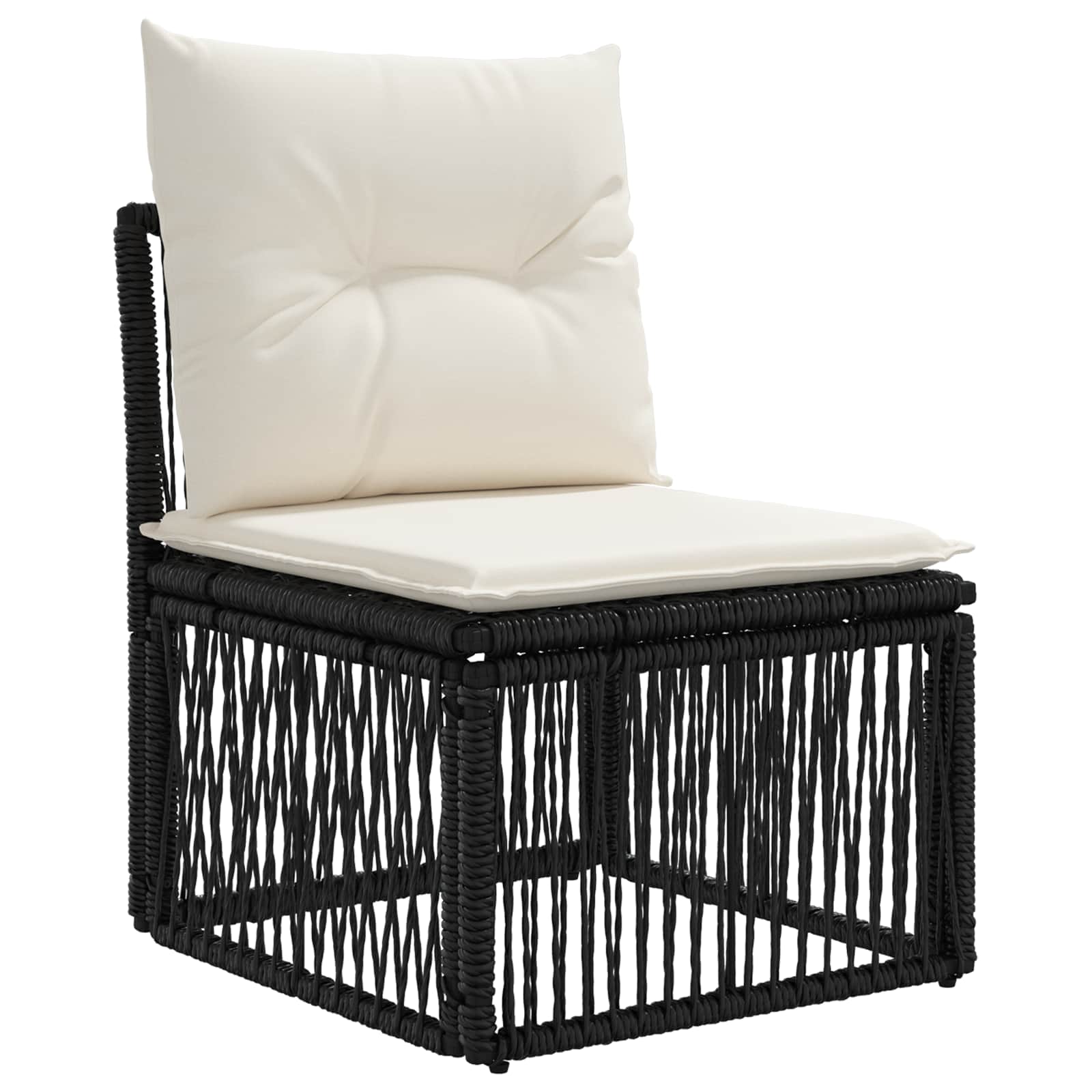 Maison Exclusive - Armfreies Sofa Schwarz Poly-rattan