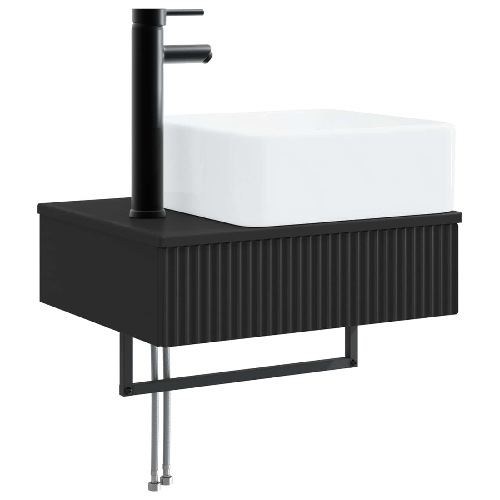 Maison Exclusive - Wandmontiertes Waschbecken Schwarz 53 X 35 X 3