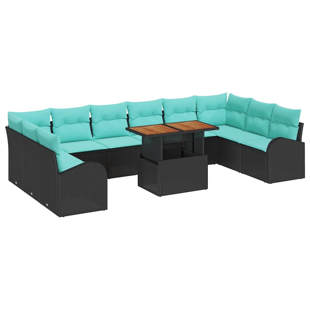 Maison Exclusive - Garten-sofa-set 11 Stk. Schwarz Poly Rattan