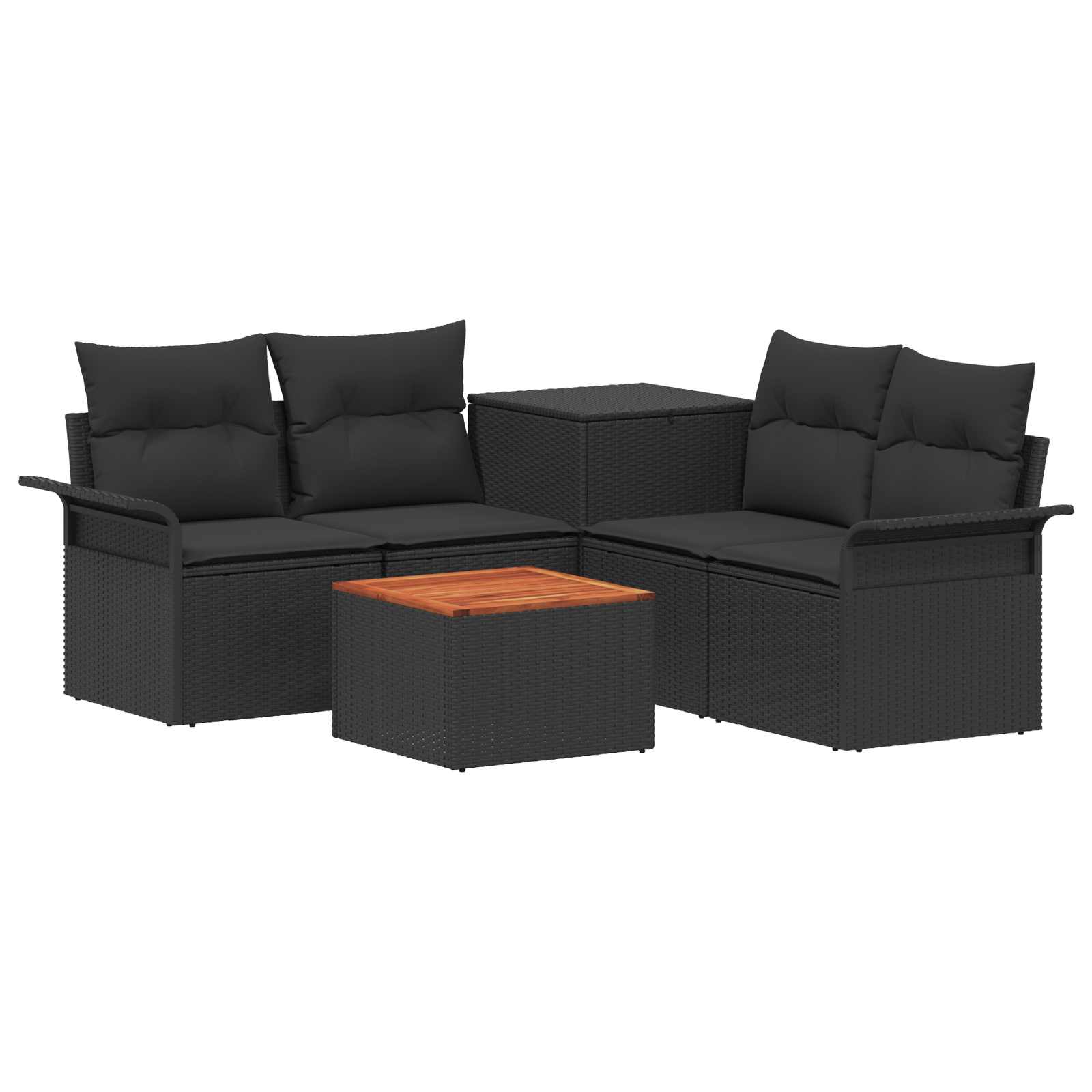 Maison Exclusive - Sofa Set 6 Stk. 4-sitzanzahl Schwarz Polyratta