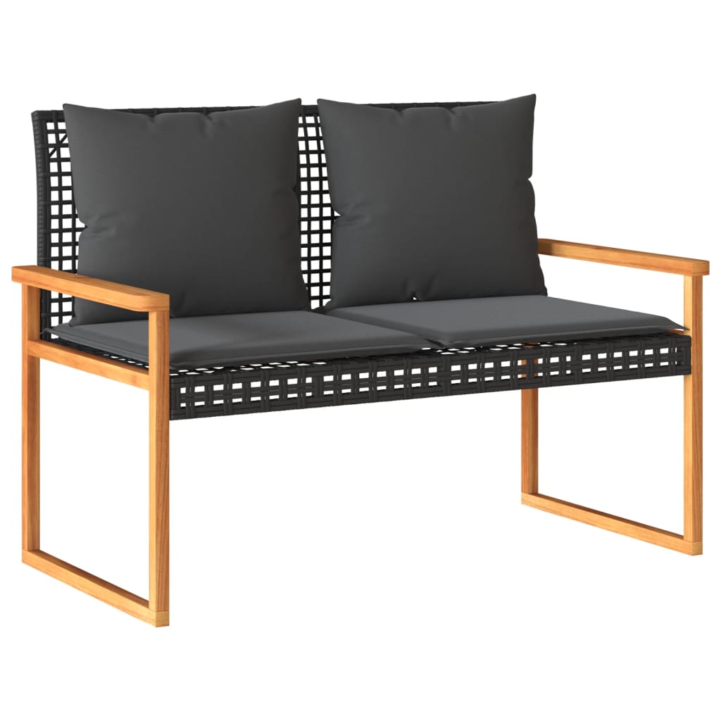 Maison Exclusive - Gartenbank Mit Kissen Schwarz Poly Rattan Akaz