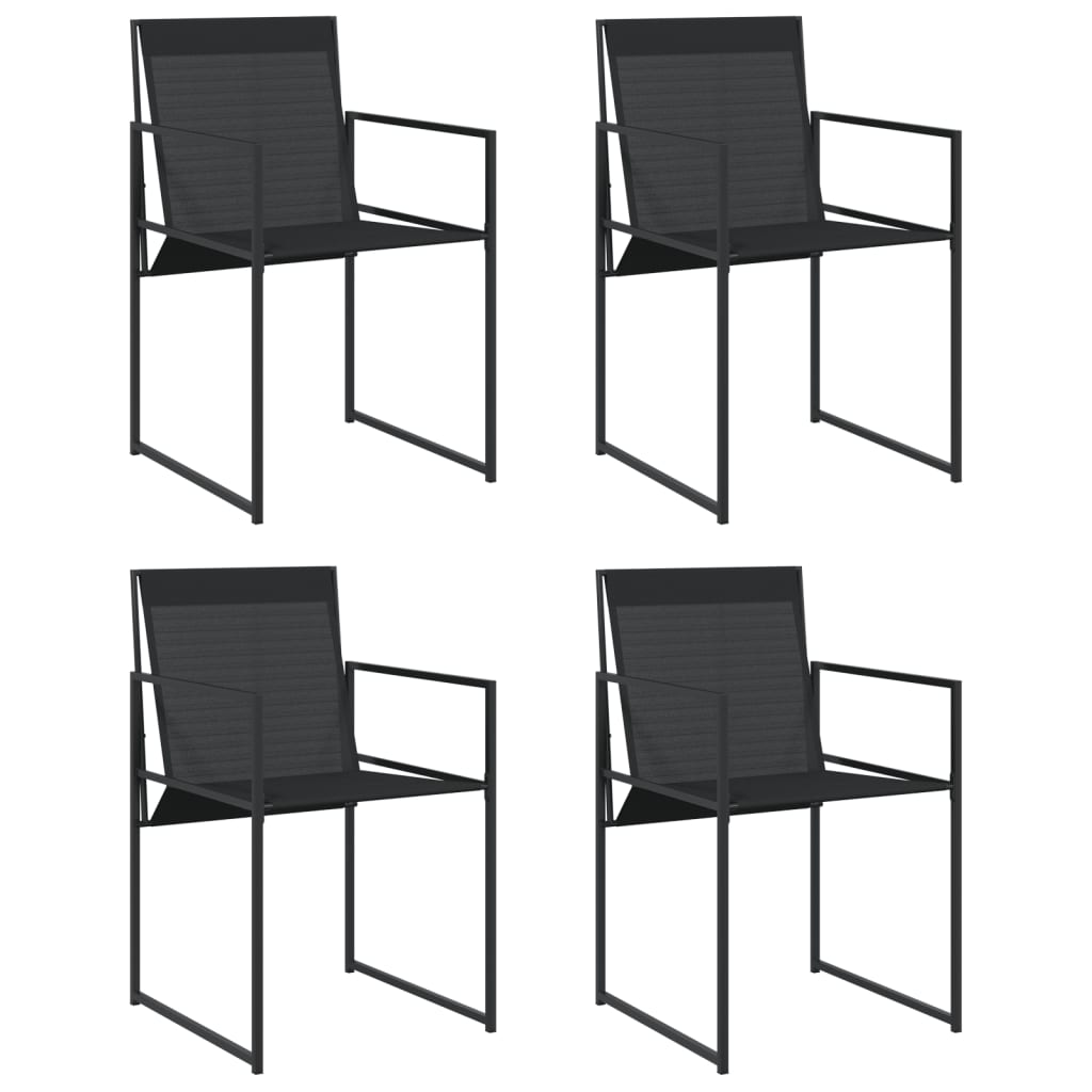 Maison Exclusive - Gartenstühle 4 Stk. Schwarz Stahl Und Textilen