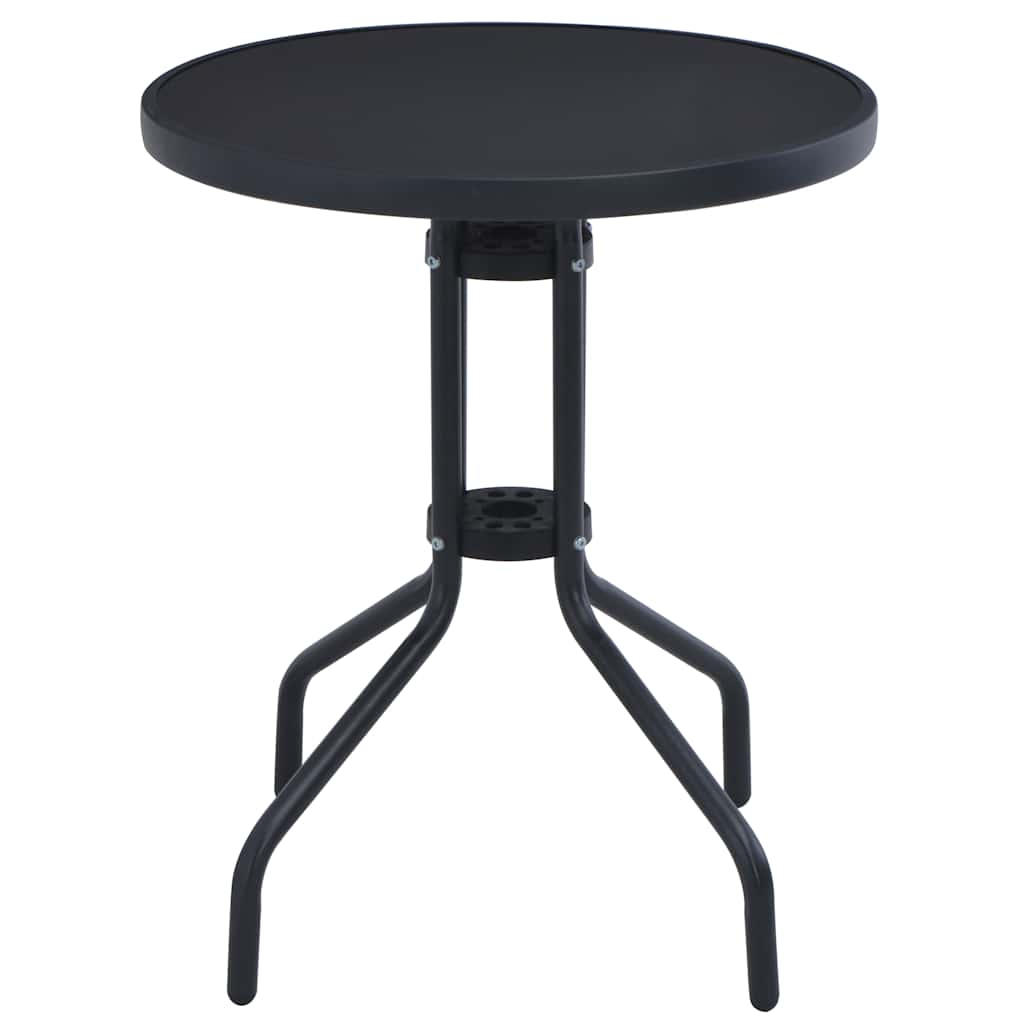 Maison Exclusive - Gartentisch Schwarz 80 Cm Stahl Und Glas